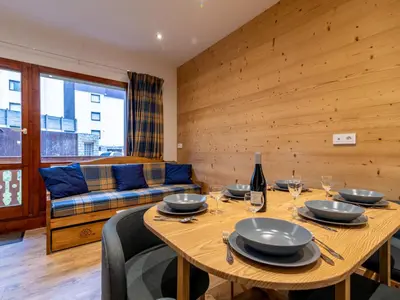 Coin salon dans l'établissement Apartment Le Hameau du Borsat - Val Claret-14 by Interhome