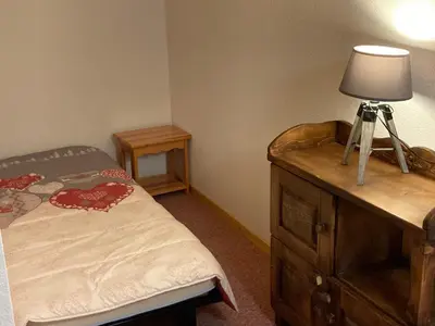 Un ou plusieurs lits dans un hébergement de l'établissement Duplex cosy à Termignon-Val Cenis, 7 pers, au pied des pistes, balcon, garage, Wi-Fi gratuit - FR-1-508-295