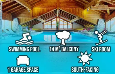 Piscine de l'établissement Ski & Spa 4 p, Résidence avec Piscine ou située à proximité
