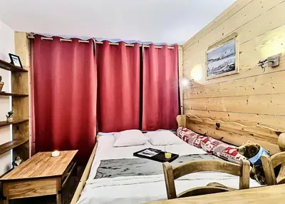 Un ou plusieurs lits dans un hébergement de l'établissement Résidence Le Slalom - Sublime T2 tout confort entièrement rénové à deux pas du centre du Val Claret MAE-2661