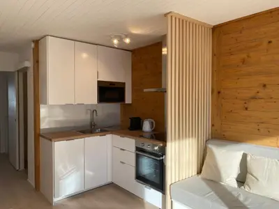Cuisine ou kitchenette dans l'établissement Appartement rénové dans le Lavachet, 4 personnes - FR-1-641-33