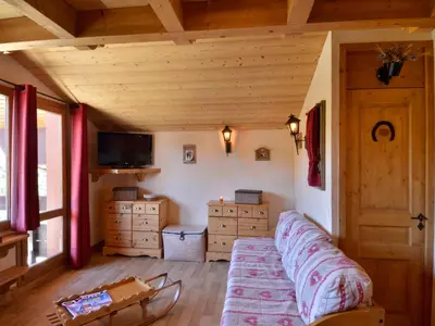 Coin salon dans l'établissement Studio rénové 3/4 pers · Coeur de Belle Plagne · Animaux admis - FR-1-181-2748