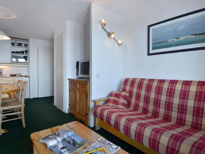 Coin salon dans l'établissement Appartement tout confort 6 pers · Accès direct pistes · Animaux admis - FR-1-181-2772