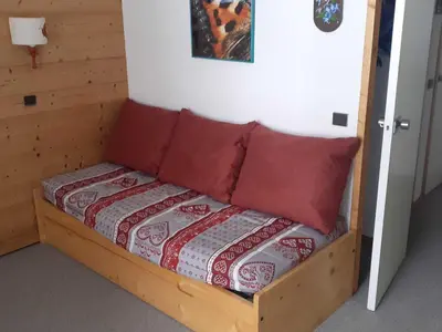 Un ou plusieurs lits dans un hébergement de l'établissement Studio tout confort pour 4 pers. · Accès aux pistes directement - FR-1-181-2763