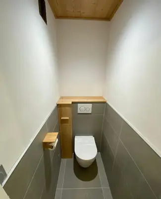 Salle de bains dans l'établissement Appartement Tignes 2100 - 6-8 personnes - 2 chambres - 3 Télévisions - Wifi inclus