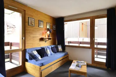 Coin salon dans l'établissement Résidence Onyx - Appartement tout confort · Accès direct aux pistes MAE-6551