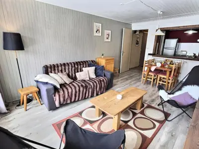Coin salon dans l'établissement Résidence La Balme - Agréable 2 pièces pour 4 personnes, situé à Val d'Isère à proximité des pistes et du centre de la station MAE-3254
