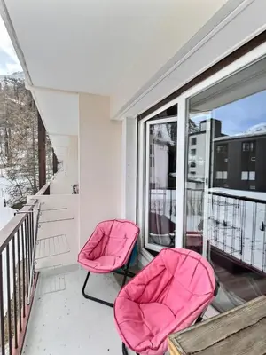Balcon ou terrasse dans l'établissement Résidence La Balme - Agréable 2 pièces pour 4 personnes, situé à Val d'Isère à proximité des pistes et du centre de la station MAE-3254