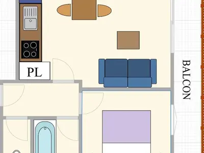 Plan de l'établissement Appartement à Lanslebourg-Val Cenis, résidence Les Alpages, 4 pers, piscine, sauna, parking inclus - FR-1-508-286