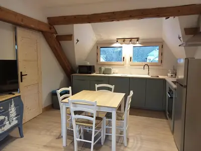 Cuisine ou kitchenette dans l'établissement la grande ourse