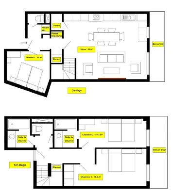 Plan de l'établissement COSY EDEN SKI - Luxueux appartement T4 skis aux pieds à Tignes 2100