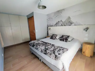 Un ou plusieurs lits dans un hébergement de l'établissement COSY EDEN SKI - Luxueux appartement T4 skis aux pieds à Tignes 2100