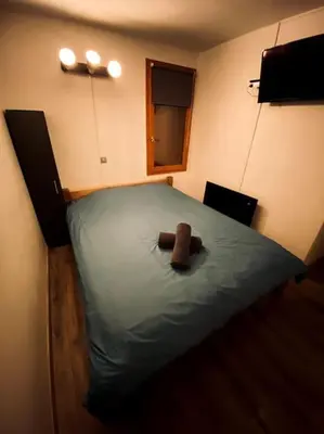 Un ou plusieurs lits dans un hébergement de l'établissement Joli appt 6 pers 2ch Belle Plagne pied des pistes