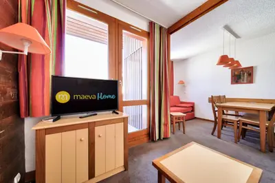 Télévision ou salle de divertissement dans l'établissement Résidence Les Chalets des Arolles - maeva Home - Studio 4 Personnes - Confort MAE-5711