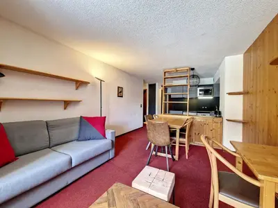 Coin salon dans l'établissement Appartement Centre Station Val-d'Isère pour 6 pers, 2 pièces - FR-1-518-153