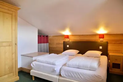 Un ou plusieurs lits dans un hébergement de l'établissement Résidence Le Centaure - Bel appartement pour 6 personnes · Ski aux pieds · Vue sur les pistes MAE-0531
