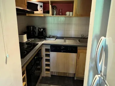 Cuisine ou kitchenette dans l'établissement Résidence Le Centaure - Appartement agréable · Ski aux pieds MAE-0601