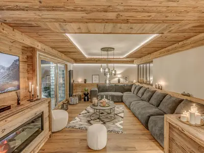 Coin salon dans l'établissement Apartment Le Canvolan-1 by Interhome