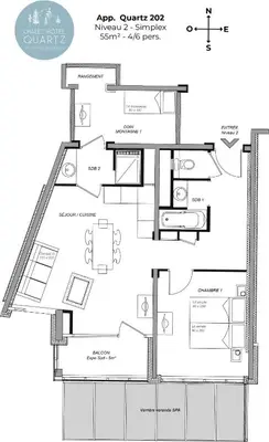 Plan de l'établissement Chalet Hôtel Quartz