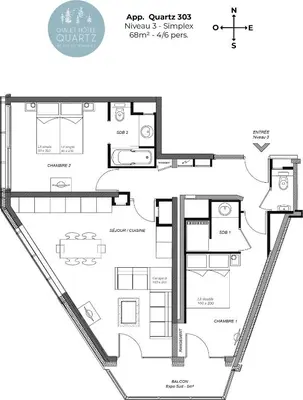 Plan de l'établissement Chalet Hôtel Quartz