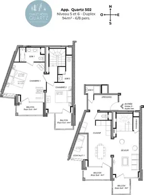 Plan de l'établissement Chalet Hôtel Quartz