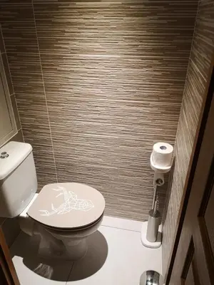 Salle de bains dans l'établissement Le Balcon de la Parrachée
