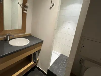 Salle de bains dans l'établissement Grand 5 pièces pour 10 pers. avec cheminée et animaux admis - FR-1-181-2806