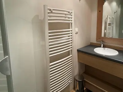Salle de bains dans l'établissement Grand 5 pièces pour 10 pers. avec cheminée et animaux admis - FR-1-181-2806