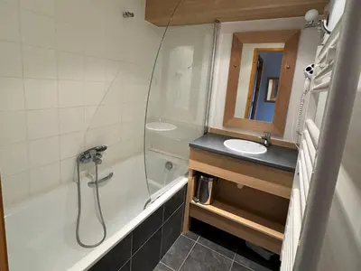Salle de bains dans l'établissement Studio fonctionnel avec balcon sud-ouest, animaux admis - FR-1-181-2825
