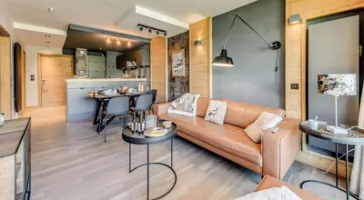 Coin salon dans l'établissement Résidence Phoenix - 2 pièces cabine 5 personnes PREMIUM 3 MAE-2011