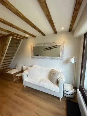 Un ou plusieurs lits dans un hébergement de l'établissement T4 Champagny, terrasse au calme