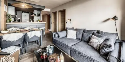 Coin salon dans l'établissement Résidence Phoenix - 2 pièces cabine 5 personnes 4 MAE-8001