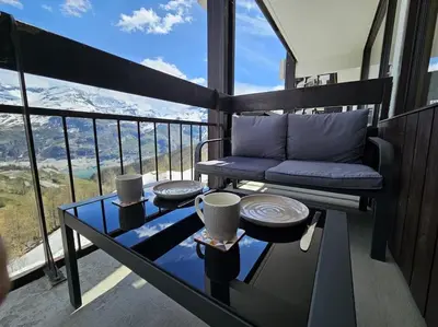 Coin salon dans l'établissement Appartement - Superbe vue