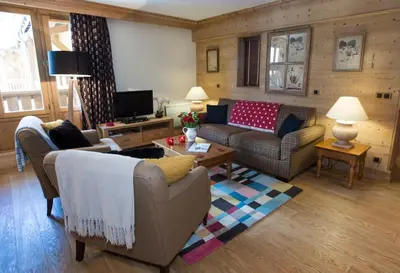 Coin salon dans l'établissement L'Aquila 23 - 2 bedroom apartment on the piste