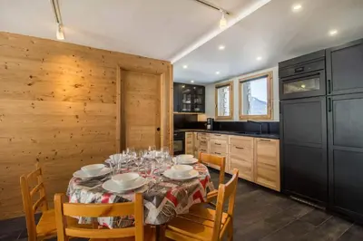 Cuisine ou kitchenette dans l'établissement 30 Praz Ski-in Ski-out Vallandry - Les Arcs - Paradiski