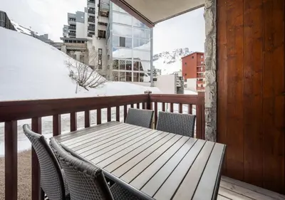 Balcon ou terrasse dans l'établissement Appartement Ecrin B112
