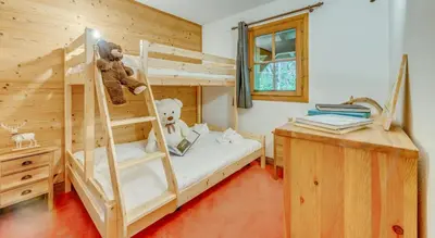 Un ou plusieurs lits dans un hébergement de l'établissement Résidence Blue Wood - Appartement en chalet 8 personnes 4, séjour enfamille ou entre amis MAE-0701