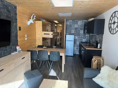 Cuisine ou kitchenette dans l'établissement Appartement Tignes Val claret