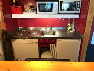 Cuisine ou kitchenette dans l'établissement Appartement Arcs 1800 Les Villards 5 personnes
