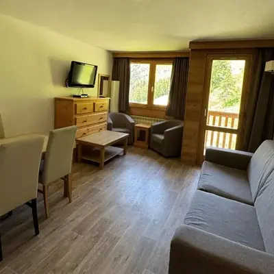 Appartement spacieux au pied des pistes avec piscine