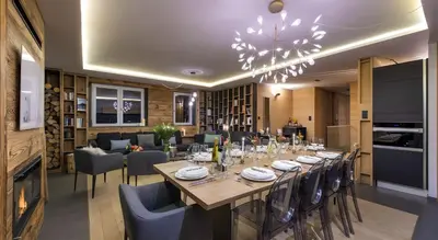 Boissons dans l'établissement Luxueux duplex accès direct aux pistes avec piscine privée