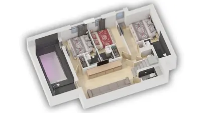 Plan de l'établissement Luxueux duplex accès direct aux pistes avec piscine privée