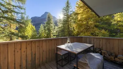 Vue générale sur la montagne ou vue sur la montagne depuis l'appartement