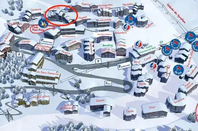 Plan de l'établissement T2 pour 5 personnes, skis aux pieds - L'ecrin des alpages Belle Plagne