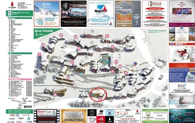 Plan de l'établissement Appartement 4-6p Belle Plagne, skis aux pieds, vue montagne, ensoleillé