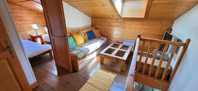 Un ou plusieurs lits dans un hébergement de l'établissement Duplex Luxueux 200m2 Niché sur les Pistes - Paradis Lodge pour 14 Personnes