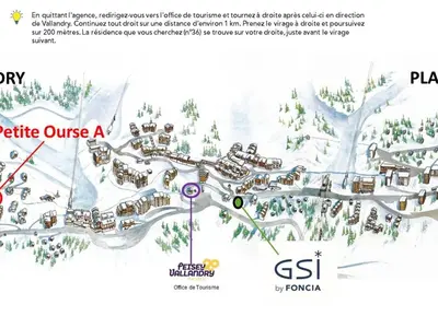Plan de l'établissement Appartement duplex 45m², 3 pièces, 8 pers, balcon, près des pistes, animaux admis - FR-1-757-117