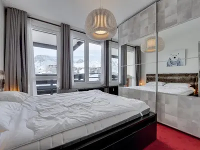 Un ou plusieurs lits dans un hébergement de l'établissement Appartement rénové 2 pièces au pied des pistes - Animaux admis - FR-1-502-584