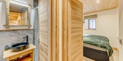 Un ou plusieurs lits dans un hébergement de l'établissement Chalet L'etoile D'argent - Chalets pour 6 Personnes MAE-0361