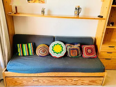Coin salon dans l'établissement Résidence Val Coeur Bat A - Appartement 2 pièces 4 personnes agréablement situé à Val d'Isère à 350m du centre du village et à 300m des pistes MAE-3284